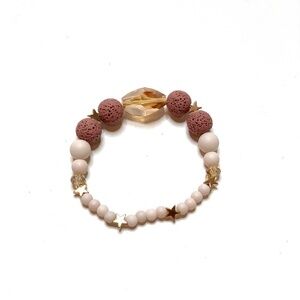 Diffuser Bracelet STRETCH Dusty Rose Lava Stone